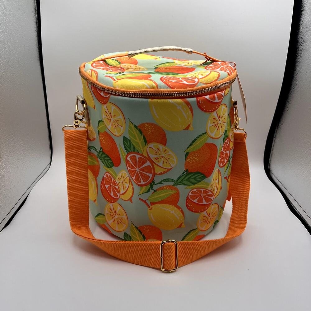 STEEL MILL & CO Round  Insulated Zip Peach Cooler Tote NWT